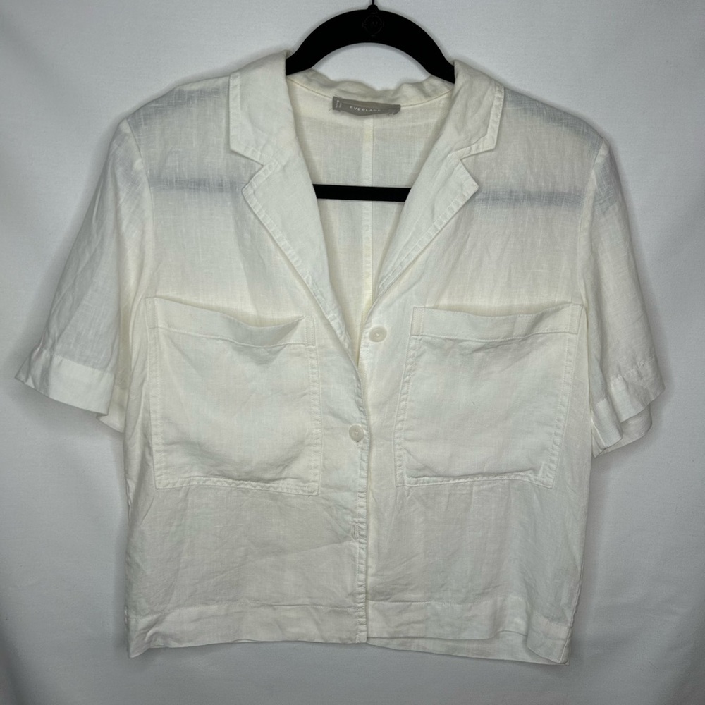 Everlane Womens The Linen Workwear Shirt in White